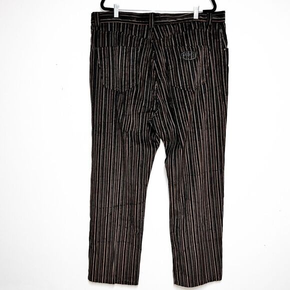 NWOT Versace Classic V2 Mens Brown Black Pinstriped Corduroy Pants Sz 44 W 34 L - Picture 2 of 7